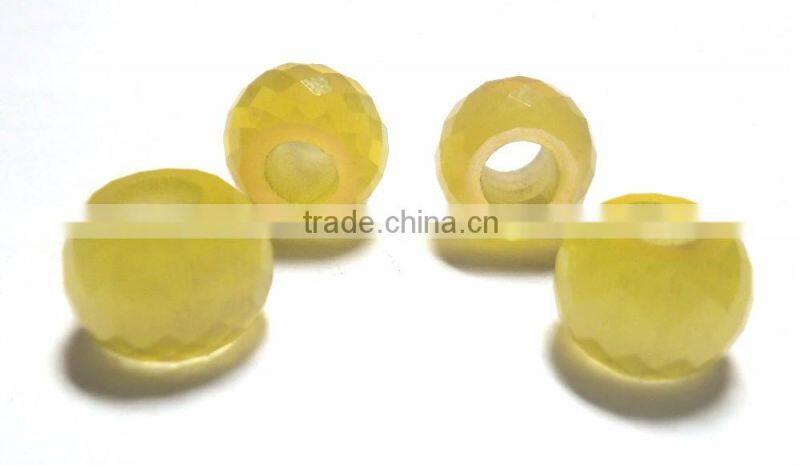 AAA Chinese Yellow Cats Eye Stylist Rondelle Big Hole Beads