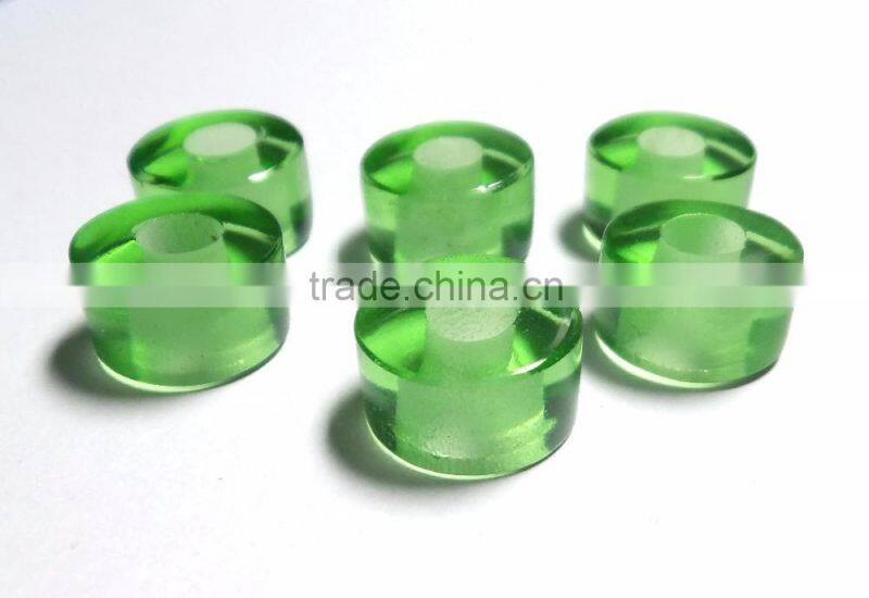 AAA Colombian Emerald Color Quartz Smooth Handmade Big Hole Tyre Beads