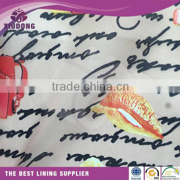Print polyester Taffeta bag garment lining good quality 190T 210T 230T inner taffeta lining