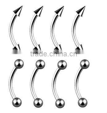 Green custom acrylic ball cool unique eyebrow rings piercings jewelry