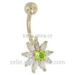 The noble Body art piercings crystal star belly button rings opal belly button rings