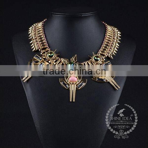 high quality vintage style chunky statement necklace tin alloy fashion women pendant necklace 6390086
