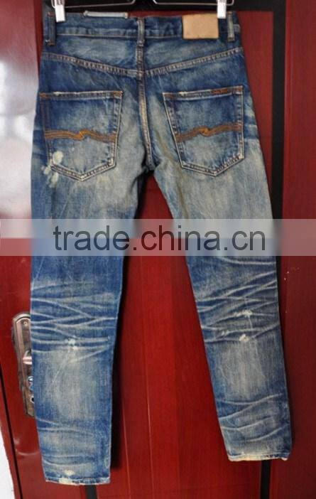 High quality heavy wash ripped jeans wholesale destroyed jean american wholesale jeans (LOTV005)