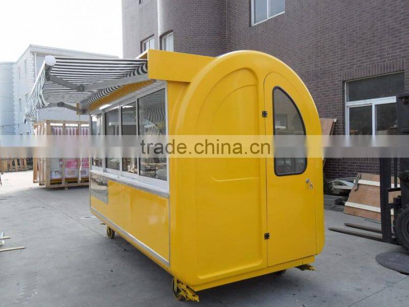 sell at a low price heavy duty mobile fryer food cart / CE Certificate electric food cart outside wood food cart