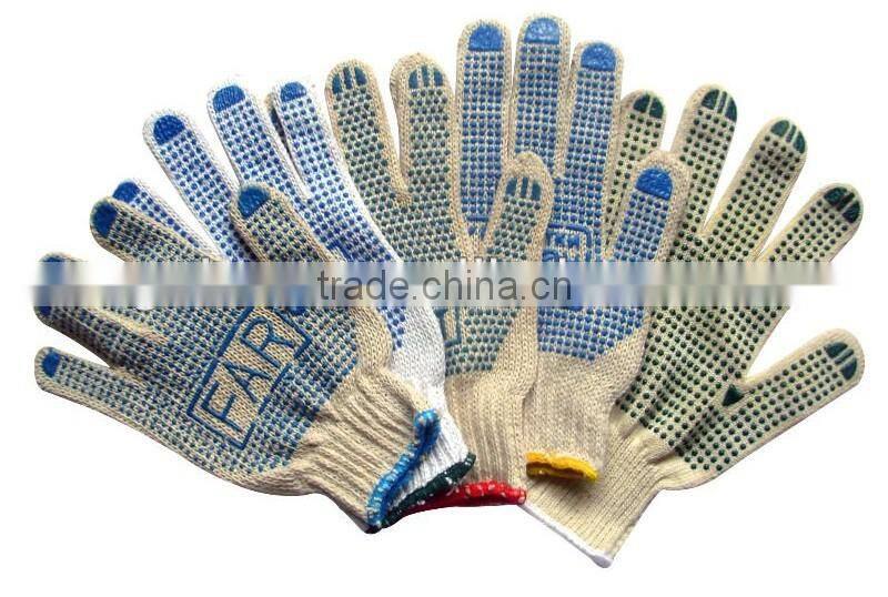 nylon gloves with pvc dots, working nylon glove with pvc dots/construction gloves