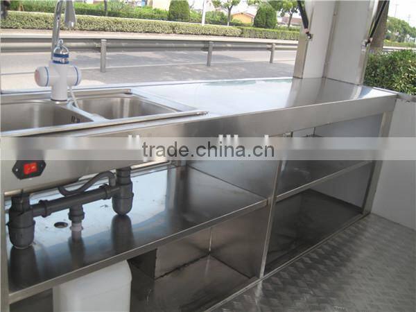 2.8m long fast food trailer food kiosk for sell snacks on alibaba