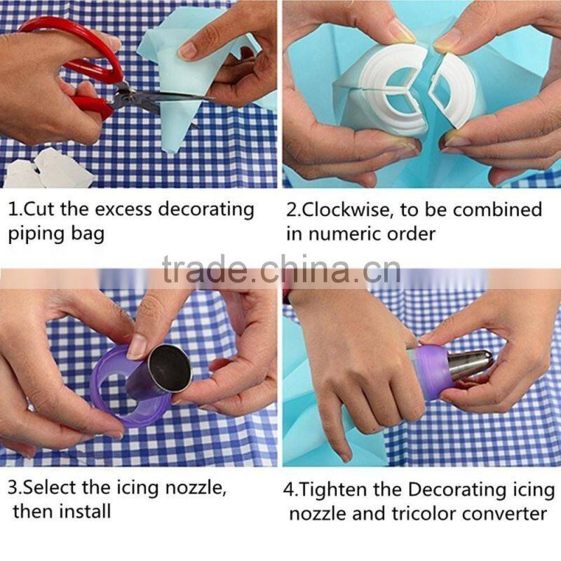 Tri-color Cream Coupler Cake Decorating Tools