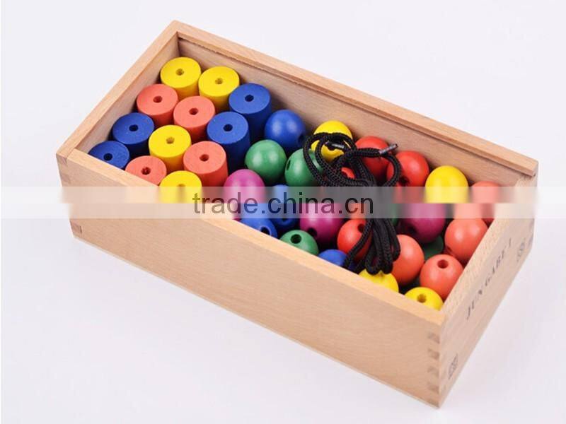Froebel Gabe Jun 1 Wooden Kids Toys Box Teaching Tools Learning Educational Preschool Training Colorful beads