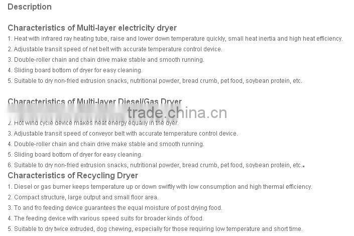 Industrial Stainless Snack food dryer/ mesh belt dryer/hot air circulation dryer