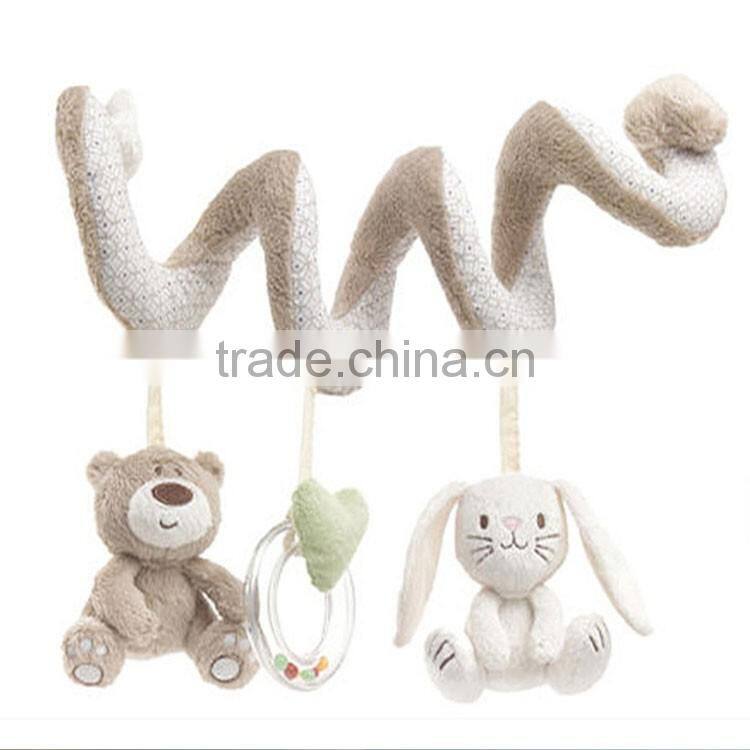 Best Christmas gift soft baby crib bed cot hanging plush musical rattle toy