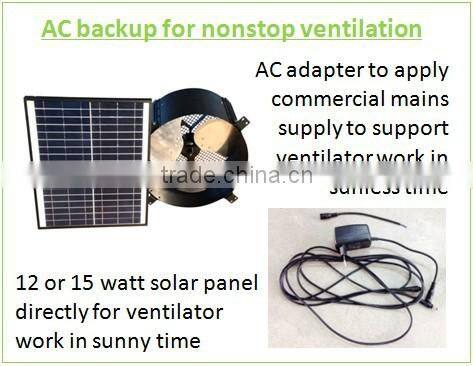 vent goods Solar Gable Fan with battery and adjustable solar panel high quality cooling ventilating