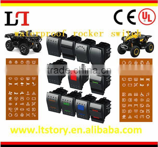 Car/motorcycle waterproof rocker switch printed 12V/24V