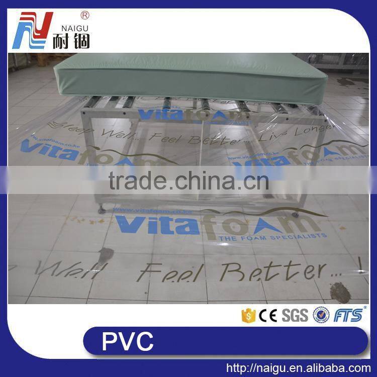 big size soft mattress PVC packing film with logo