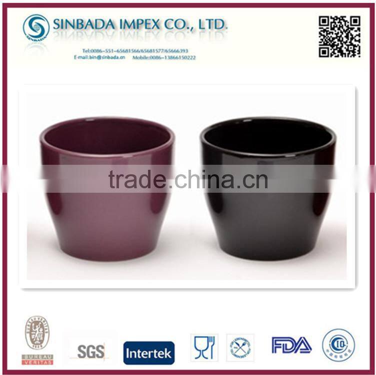 colored ceramic black glazed flower pots