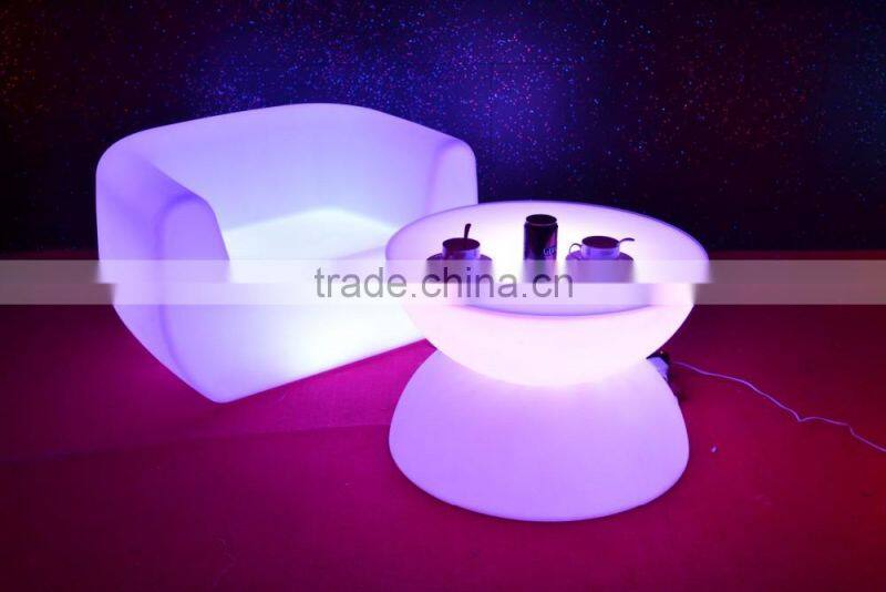 Color changing lights tea table and chair bar set LED light up outdoor furniture