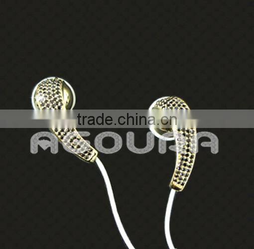 For iphone5/6/6s/plus in-ear earphone, luxury earphone with crystal for music,luxury earphone