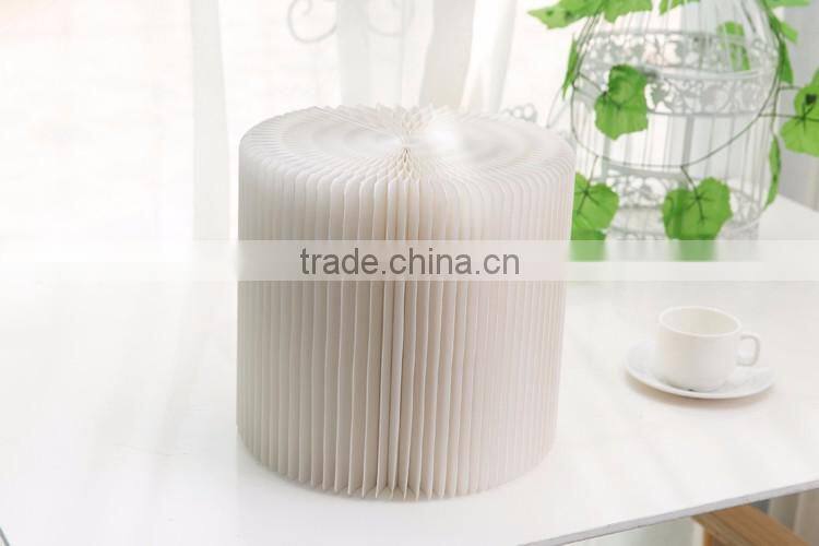 portable flexible paper stool expanding paper chair with felt pad waterproof white