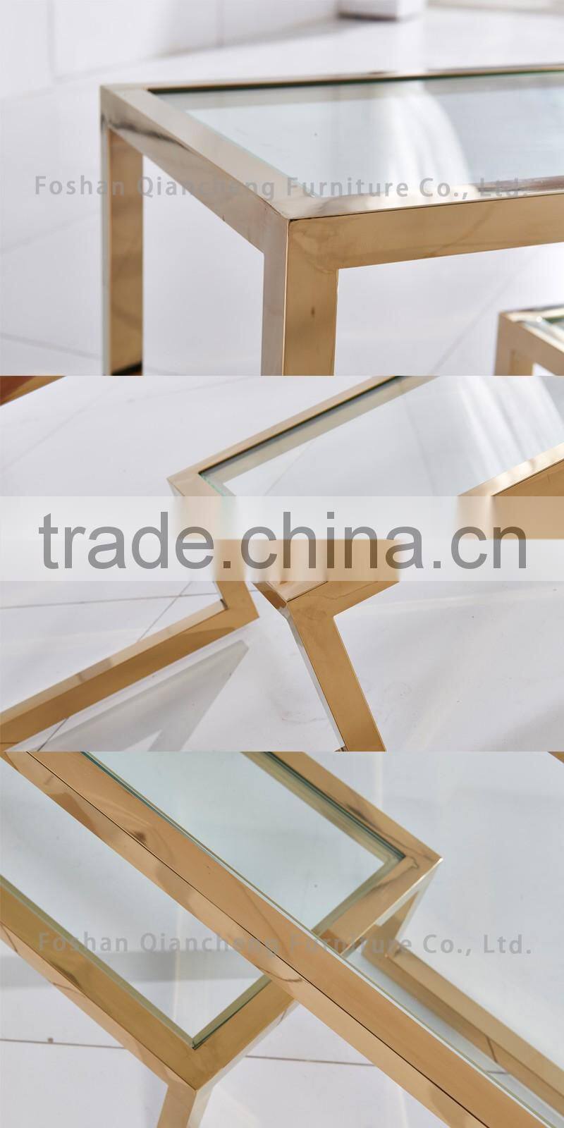 High quality furniture european style classical stainless steel tv stand dinning room set