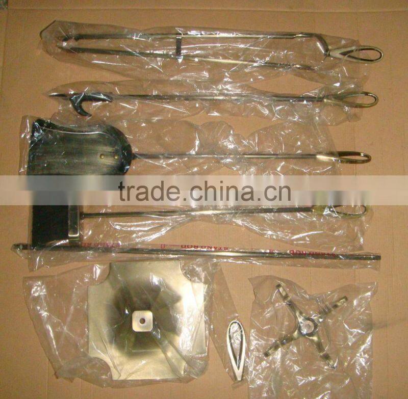 home antique handle steel fireplace tools