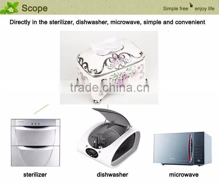 stock ceramic tissue paper box/tissue box in stock golden color