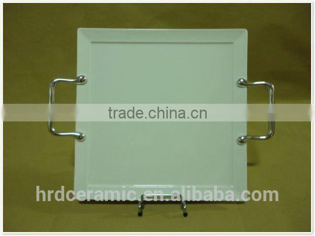 Modern Style stock Ceramic Plate With Handle,Ceramic Furniture Handle