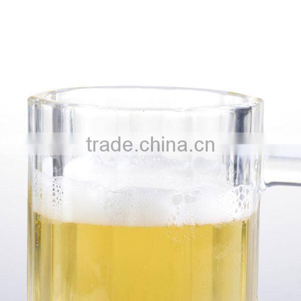 high white glass pineapple shaped beer glass with handle