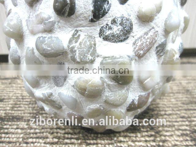 Coffee Decoration Glass Pebbles Thick Glass Vase for Sale