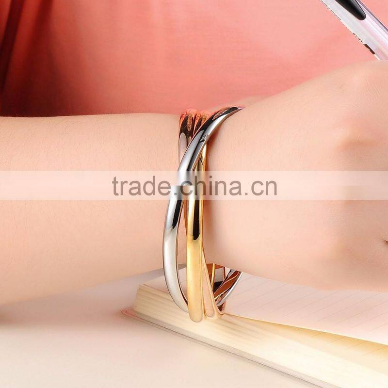 Wholesale Special Three Circle Jewelry Gift Bracelet Stainless Steel Bangle