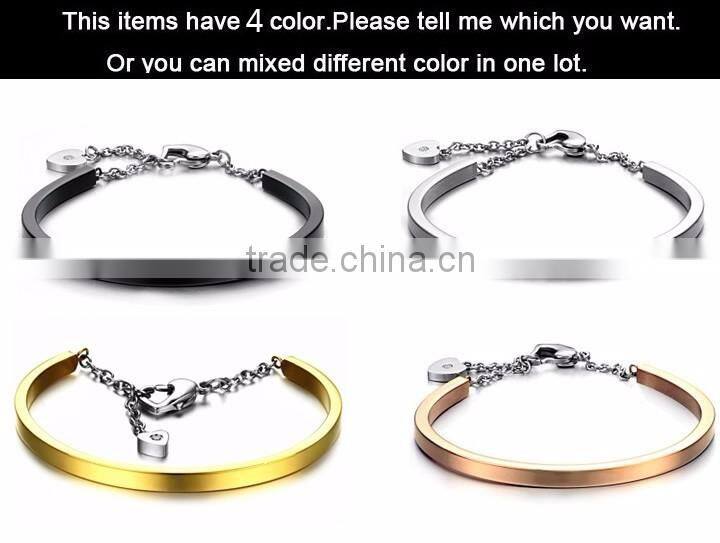 Fashion New Design Rose Gold Plated Stainless Steel Bracelet for Men Women