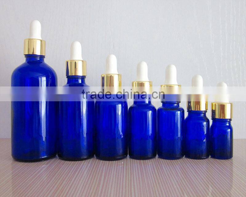 essential oil bottle glass blue perfume bottle