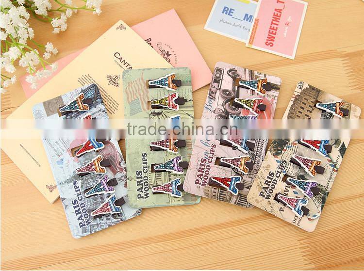 Wooden Eiffel Tower photo clip holder,memo clip