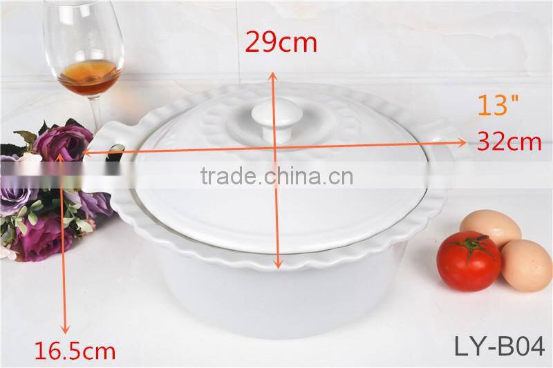 13" ceramic white comal