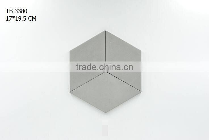 Hexagon concrete tiles with the gold painted tips