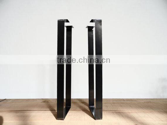 40 inch iron black matt coated flat steel bar table leg
