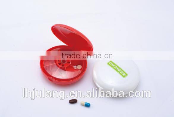 Useful Plastic round pill box / plastic round weekly pill box