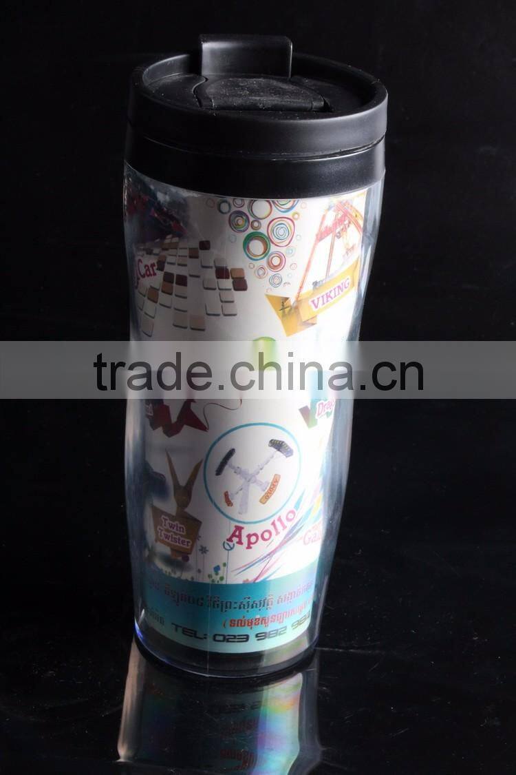 Cartoon Plastic Travel Coffee/Tea Mug 12oz Insulated Thermo mug