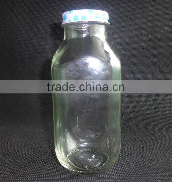 480ml glass juice milk bottle with metal cap
