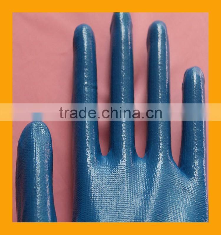 13 Gauge Seamless Knitted Blue Nitrile Palm Coated Nylon Working Gloves