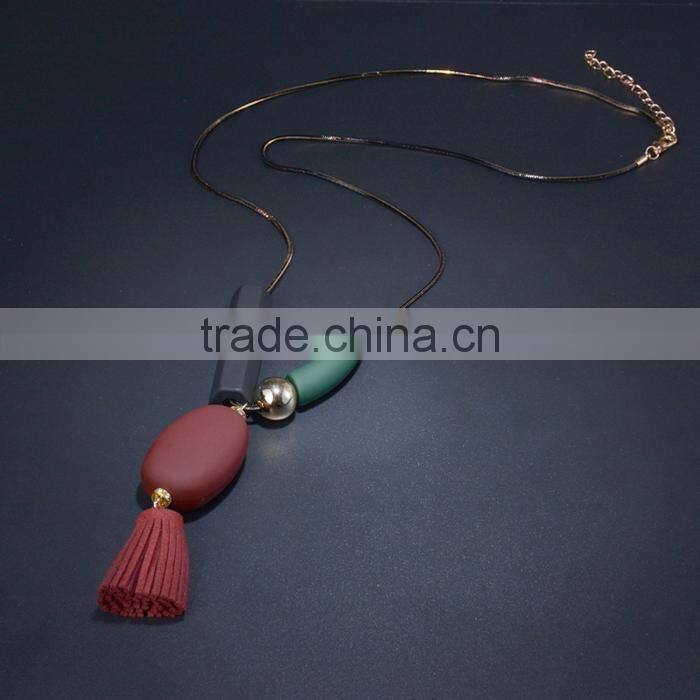 irregular beads pendant necklace geomotric bead pendant necklace tassel long sweater necklace