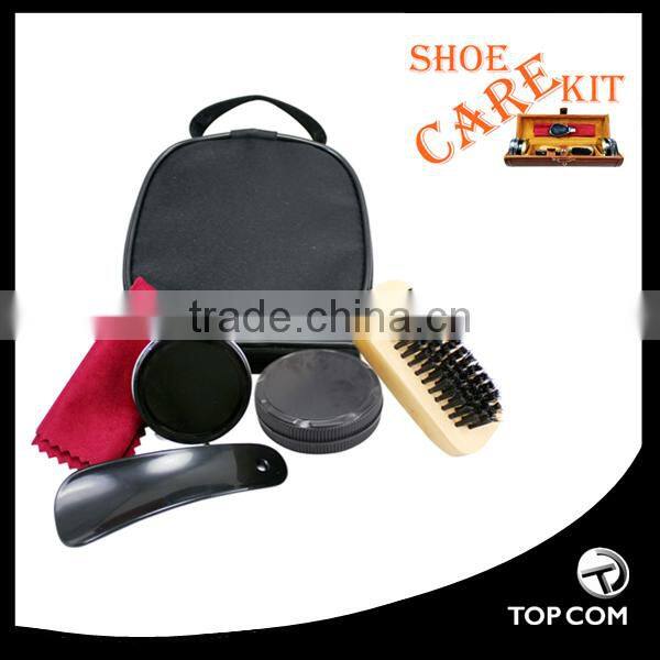 black shoe polish PU leather travel shoe polish kit