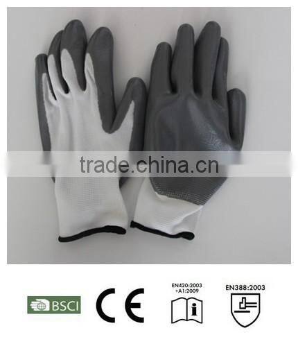 garden mechanic glove high quality nitrile coating smooth surface finish gloves