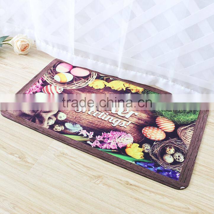 custom logo printed fabric rubber door mat soft floor mat