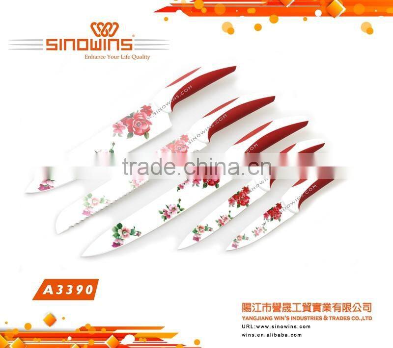 Household knife 5pc Non-stick Coated Knife Set