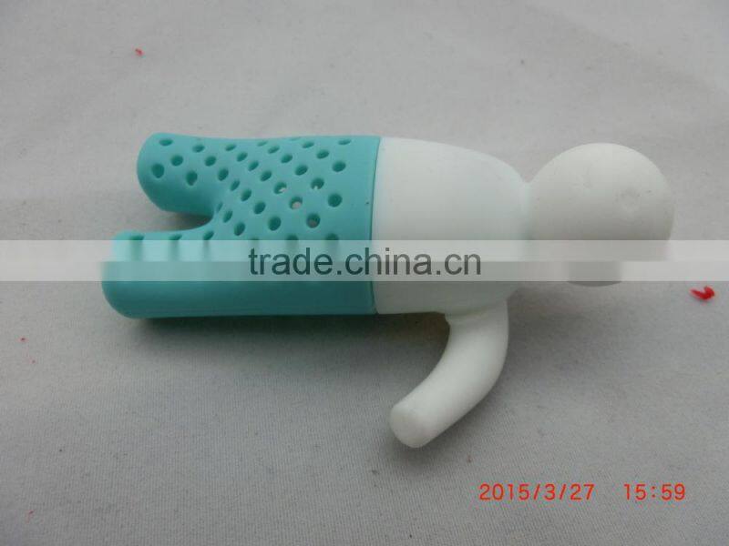 Hot Sale New Design Funny Ceramic Silicone tea infuser, Tea Man tea infuser