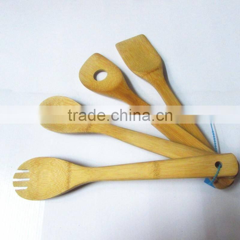 natural bamboo 4 piece serving utensil set