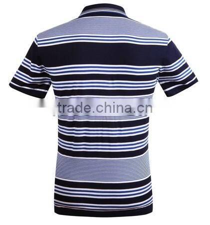 New Branded yarn dyed Men's cotton strip polo t shirt