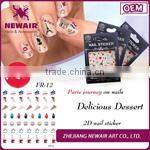 2016 factory cheap nail sticker fashion women arts and crafts decal korea nail sticker