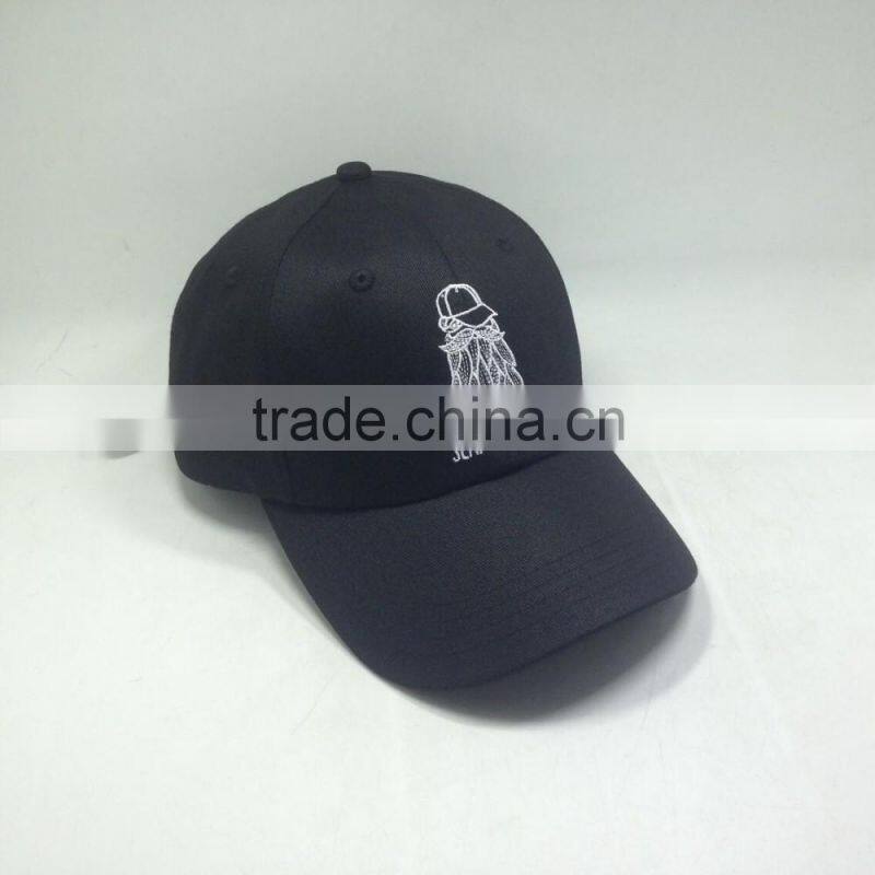 Brown Leather Strap Dad Cap With White Embroidery Logo