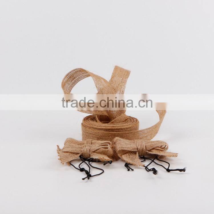 New Design Natural Jute Burlap Ribbon Bows for christmas gift