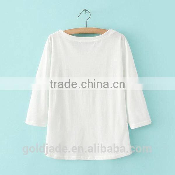 OEM lady sexy casual three quarter sleeve t shirts and suspender pants set